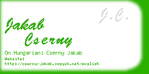 jakab cserny business card